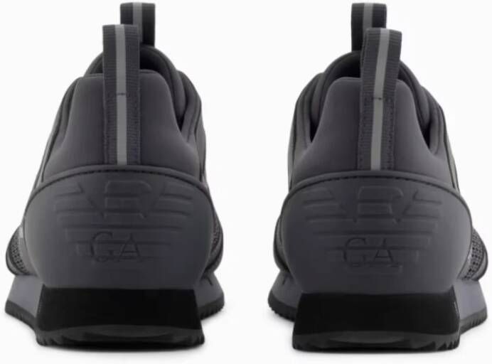 Emporio Armani EA7 Zwarte Sneakers met Reflecterende Details Black Heren