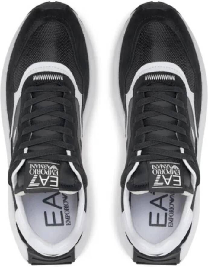 Emporio Armani EA7 Zwarte Sneakers met Versterkte Hiel Black Heren