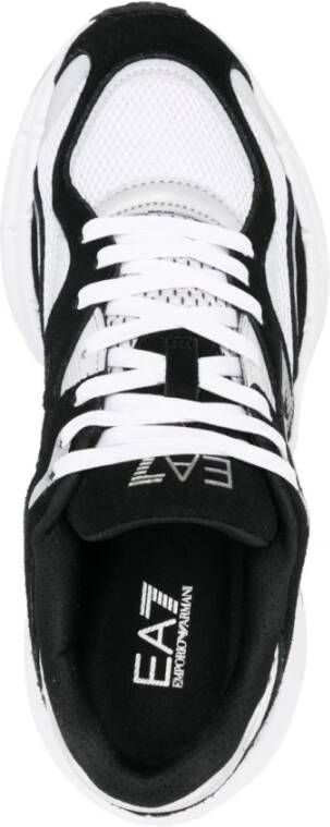 Emporio Armani EA7 Zwarte Veterschoenen met Logo Print