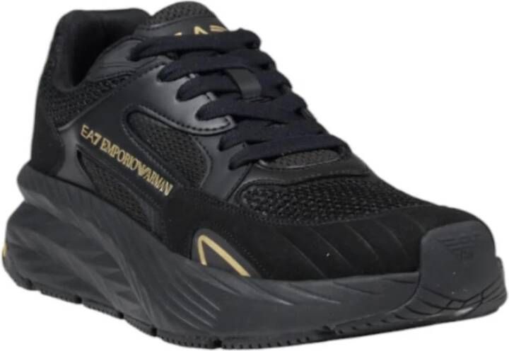 Emporio Armani EA7 Zwarte Veterschoenen voor Mannen Black Heren
