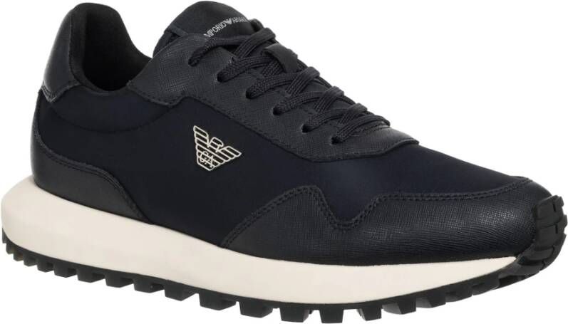 Emporio Armani Effen Vetersneakers Blue Heren