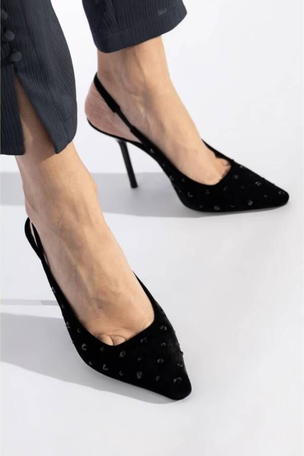 Emporio Armani Fluwelen schoenen met hak Black Dames