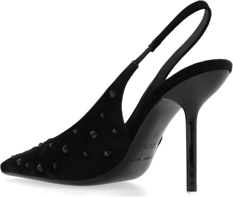 Emporio Armani Fluwelen schoenen met hak Black Dames