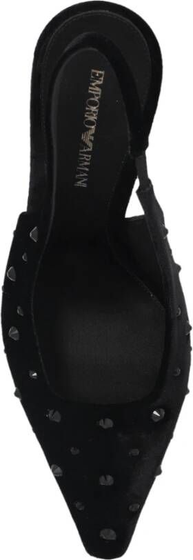 Emporio Armani Fluwelen schoenen met hak Black Dames