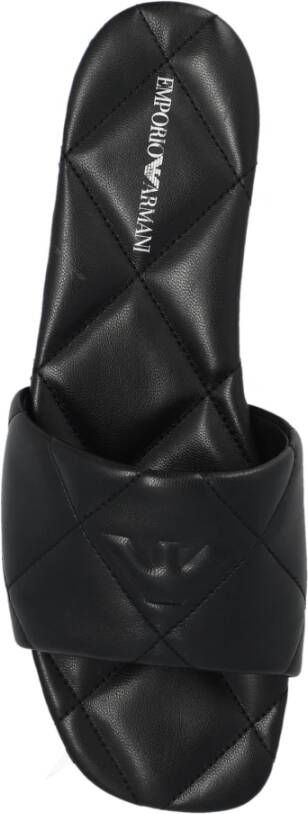 Emporio Armani Gewatteerde slippers Black Dames