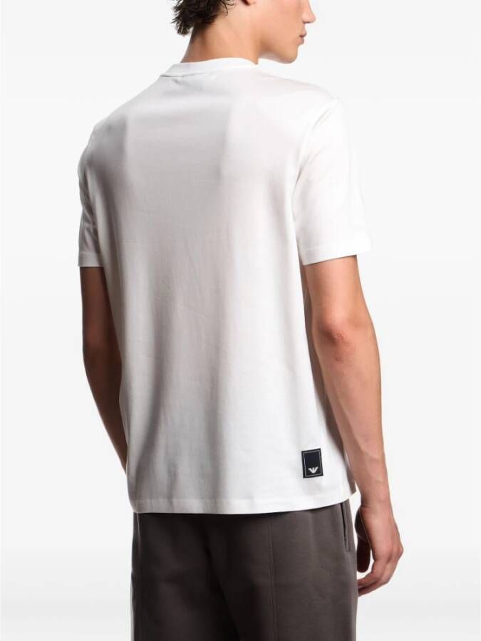 Emporio Armani Handtekening Adelaarslogo Witte T-shirts en Polo's