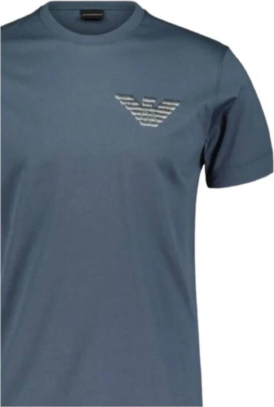 Emporio Armani Heren Petrolio Adelaar Logo T-shirt