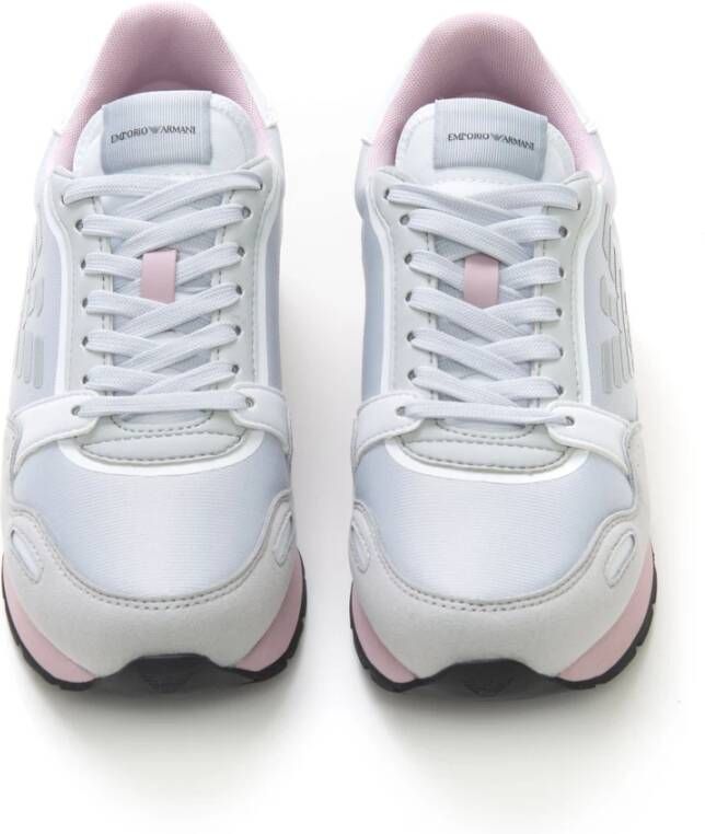 Emporio Armani Lage sneaker van canvas en suède adelaar logo