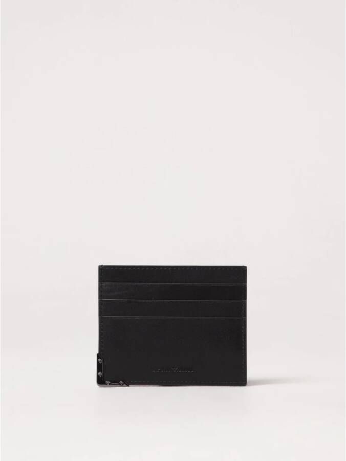 Emporio Armani Leren kaarthouder met adelaarembleem