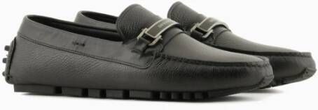 Emporio Armani Leren Mocassins met Merkaccenten