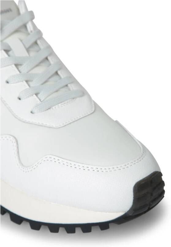 Emporio Armani Leren Nylon Runner Sneakers White Heren