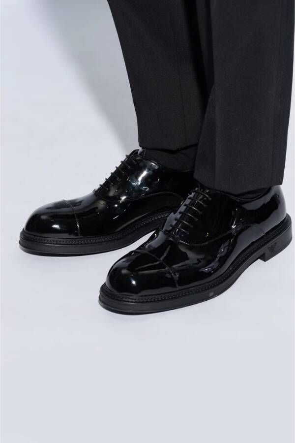 Emporio Armani Leren schoenen Black Heren