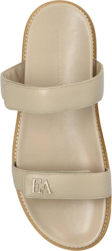 Emporio Armani Leren slippers met logo