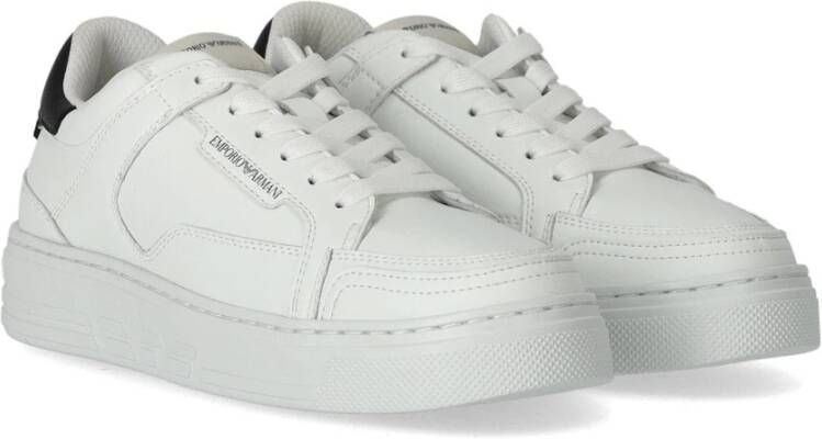 Emporio Armani Leren Sneakers met Adelaar op de Achterkant