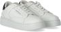 Emporio Armani Witte Leren Sneaker met Zwarte Logo Hak White Dames - Thumbnail 2