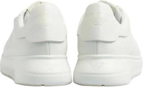 Emporio Armani Leren Veterschoenen White Heren