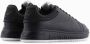 Emporio Armani Leren Vetersneakers met Rubberen Logo Black Heren - Thumbnail 8