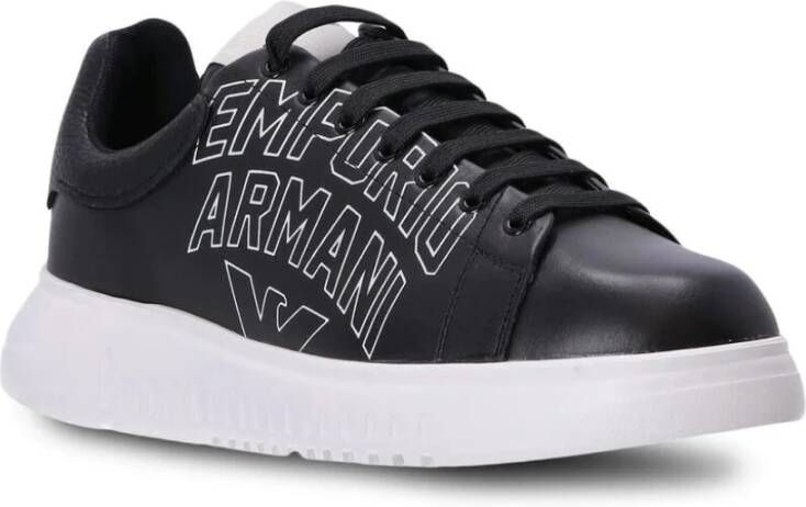 Emporio Armani logo-print low-top sneakers Zwart Heren
