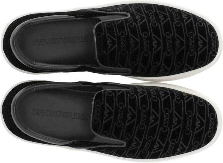 Emporio Armani Monogram Slip-On Velvet Sneaker