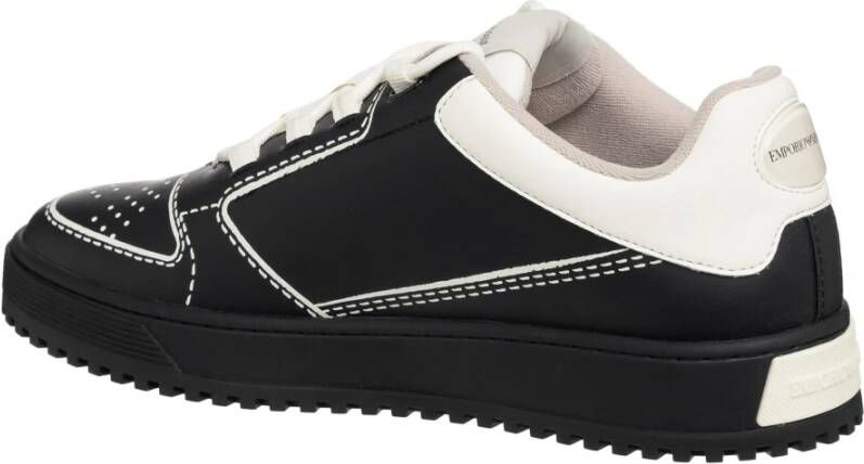 Emporio Armani Multicolor Vetersluiting Sneakers Black Heren