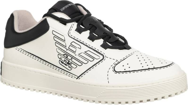 Emporio Armani Multicolor Vetersluiting Sneakers White Heren