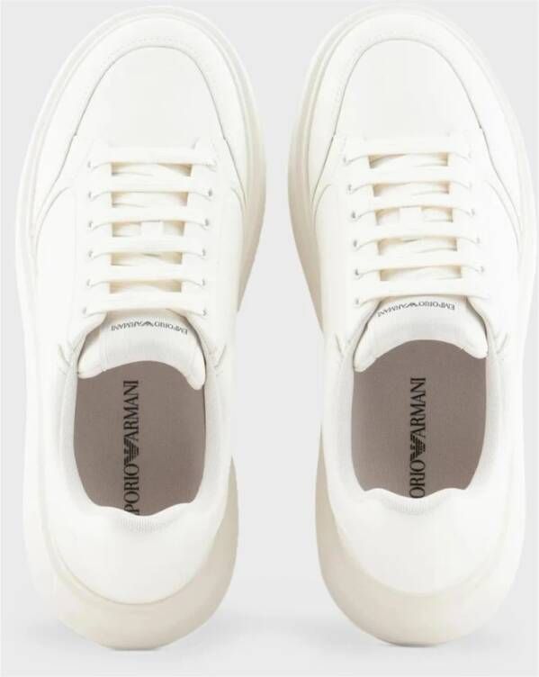 Emporio Armani Off White Sneakers Vetersluiting Wit Heren