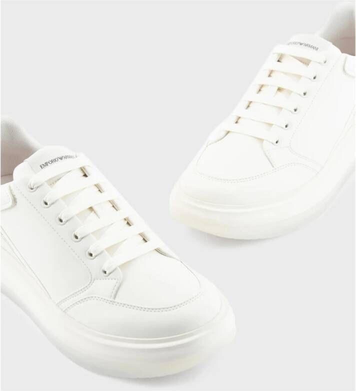 Emporio Armani Off White Sneakers Vetersluiting Wit Heren
