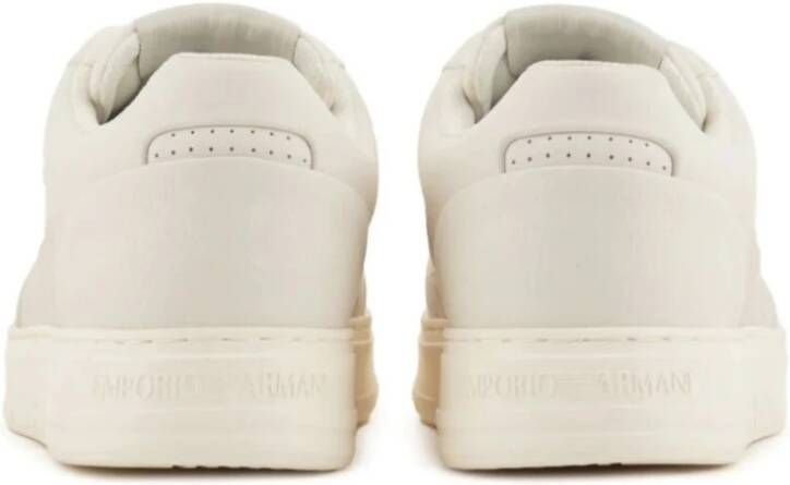 Emporio Armani Off White Suede Sneaker White Heren