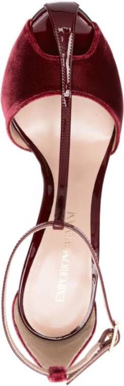 Emporio Armani Rode Velvet T-Bar Stiletto Hakken