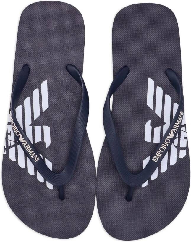 Emporio Armani Rubberen Flip-flops Xvqs08Xn746 Design Blue Heren