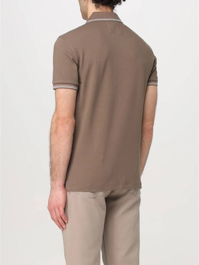 Emporio Armani Slim-fit stretch piqué poloshirt met micro-adelaar