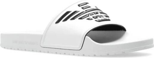 Emporio Armani Slippers met logo White Heren