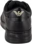 Emporio Armani Zwarte Leren Sneakers met Anatomische Rubberen Zool Black Heren - Thumbnail 2