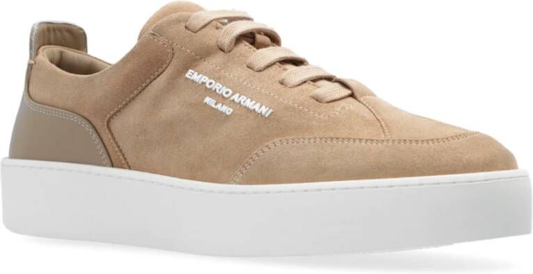 Emporio Armani Sneakers met logo Beige Dames