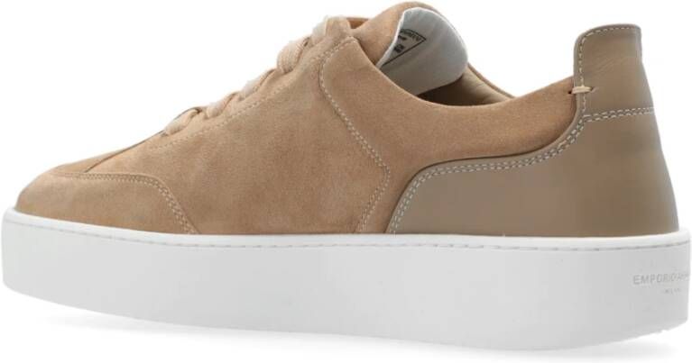 Emporio Armani Sneakers met logo Beige Dames