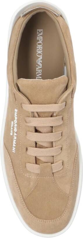 Emporio Armani Sneakers met logo Beige Dames