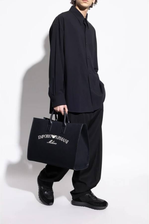 Emporio Armani Sneakers met logo Black Heren