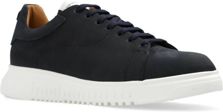 Emporio Armani Sneakers met logo Blauw Heren