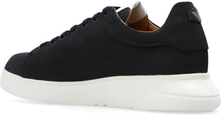 Emporio Armani Sneakers met logo Blauw Heren