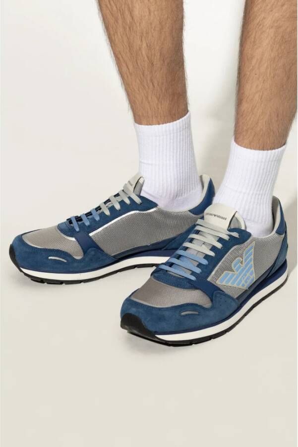 Emporio Armani Sneakers met logo Blue Heren