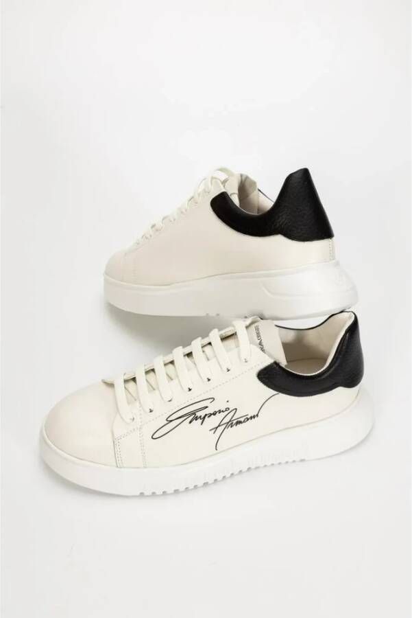Emporio Armani Sneakers met Logo Print Wit Heren