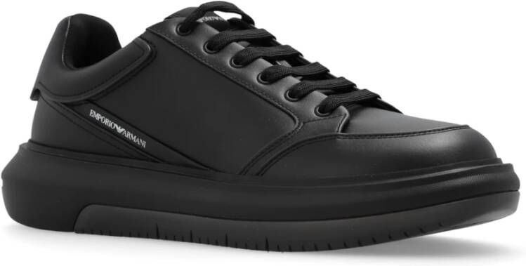 Emporio Armani Sneakers met logo Zwart Heren