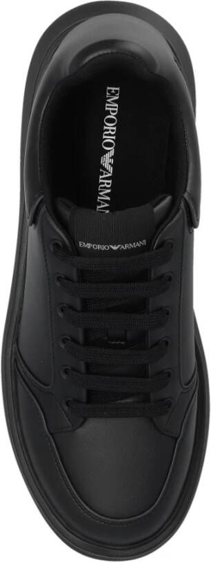 Emporio Armani Sneakers met logo Zwart Heren