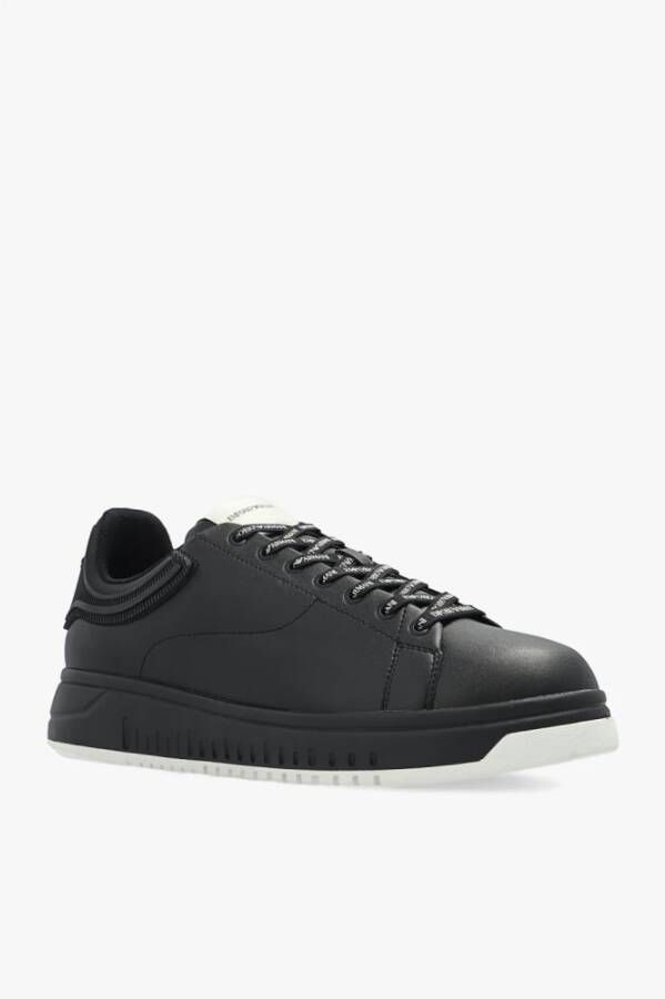 Emporio Armani Sneakers met logo Zwart Heren