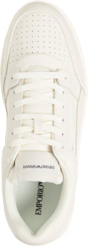 Emporio Armani Leren Vetersluiting Sneakers White Heren