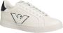 Emporio Armani Italiaanse Leren Sneakers met Ingelegd Adelaarslogo White Heren - Thumbnail 6