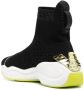 Emporio Armani Chunky Gebreide Zwarte Sneakers met 3D Lime Groen Adelaar Logo Black Dames - Thumbnail 2