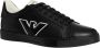 Emporio Armani Zwarte Leren Sneakers met Ingelegd Adelaarslogo Black Heren - Thumbnail 3