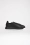 Emporio Armani Leren Vetersneakers met Rubberen Logo Black Heren - Thumbnail 4