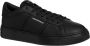 Emporio Armani Zwarte Leren Sneakers met Anatomische Rubberen Zool Black Heren - Thumbnail 3